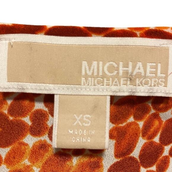 Michael Michael Kors Blouse Women’s Size XS Dot Long Sleeve Tie Waist Red White - Picture 7 of 10